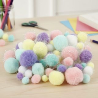 DIY Glitter Pompoms Flerfärgade
