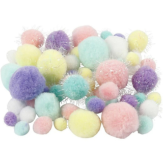 DIY Glitter Pompoms Flerfärgade