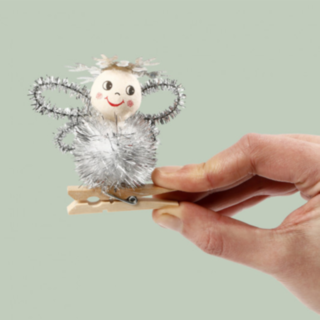 Ängel på Klädnypa Julgranspynt, DIY