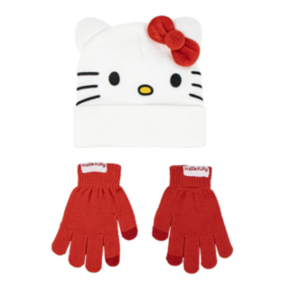 Hello Kitty® Mössa & Vantar Vit/Röd
