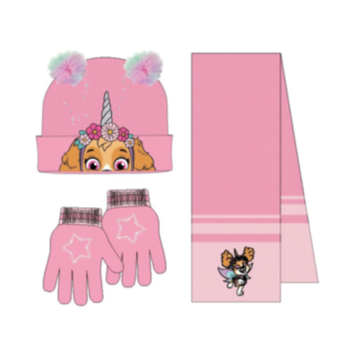 Paw Patrol® Mössa, Vantar & Halsduk Ljusrosa