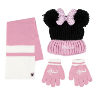 Minnie Mouse® Mössa, Vantar & Halsduk Ljusrosa
