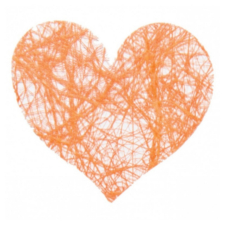 Spets Konfettihjärtan Orange