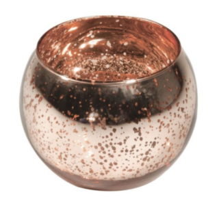 Rund Värmeljushållare Metallic Roséuld