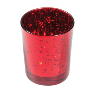 Glas Värmeljushållare Metallic Röd