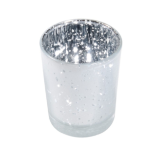 Glas Värmeljushållare Metallic Vit