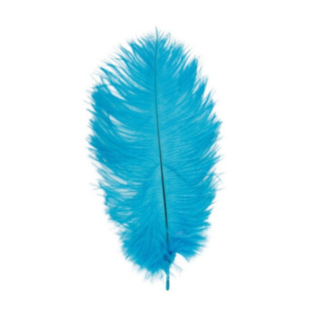 Strutsfjädrar Turkos 30-35 cm