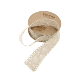 Vintage Spetsband Elfenbensvit