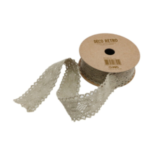 Vintage Spetsband Gråbrun