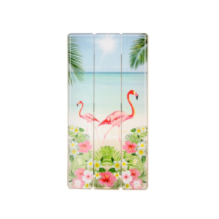Rosa Flamingo Trä Väggdekoration