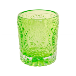 Mönstrat Glas Värmeljushållare Grön