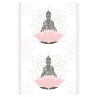 Buddha Bordslöpare Vit/Rosa