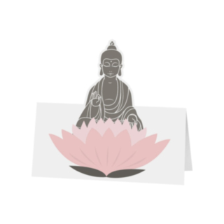Lotus Buddha Placeringskort Grå