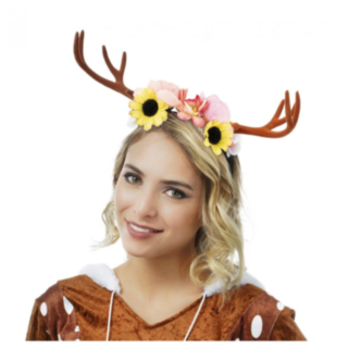 Renhorn Hårband Med Blommor
