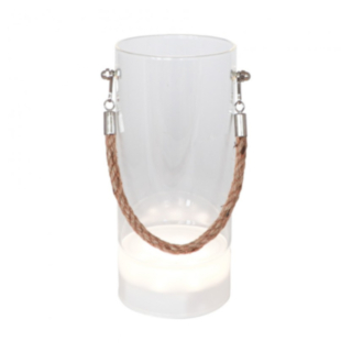 LED Glaslykta Med Jute