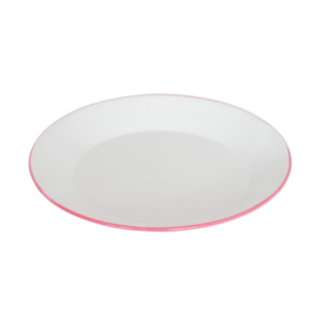 Metall Tallrik Vit/Rosa