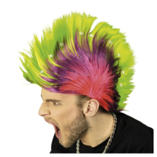 Punkare Peruk Med LED Ljus