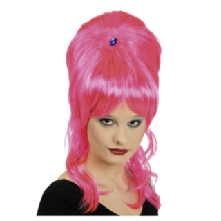 Retro Bighair Peruk Rosa