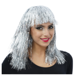 Glitterperuk Silver