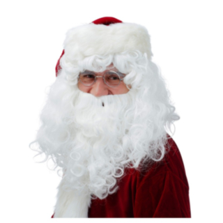 Jultomte Peruk Med Skägg Vit