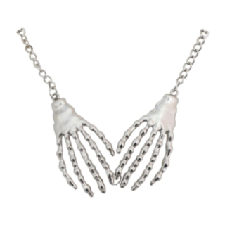 Skeletthänder Halsband Silver