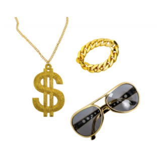 Pimp Glasögon, Halsband & Armband Set