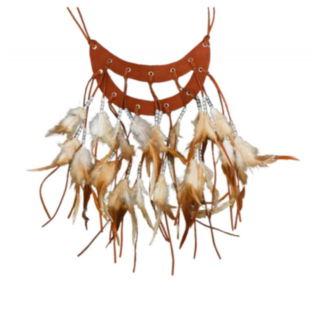 Indianfjäder Halsband Brun