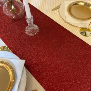 Glitter Premium Bordslöpare Mörkröd