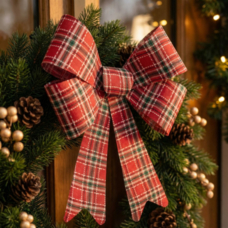 Tartan Julrosett Röd