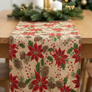 Julstjärnor & Grankottar Bordslöpare Röd