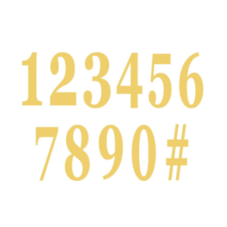 Nummer Klistermärken Guld