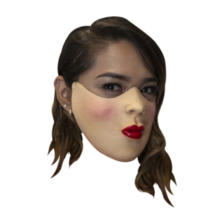 Röda Läppar Halvmask Latex