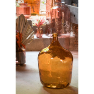 Stor Flaskformad Glasvas Amber