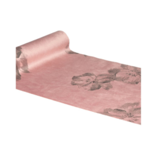 Blommig Velour Bordslöpare Ljusrosa