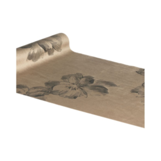 Floral Velour Bordslöpare Mocca