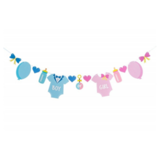 Babykläder Gender Reveal Girlang Ljusblå/Ljusrosa