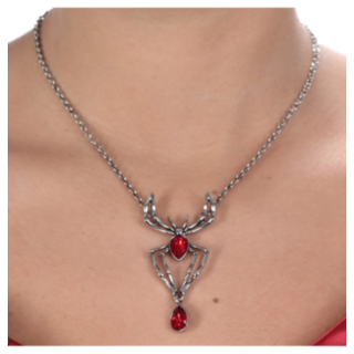 Spindel Halsband Röd Juvel