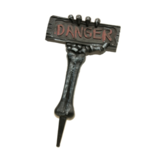 Zombiehand Med Danger Skylt Grå