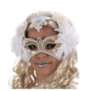 Karneval Mask Vit/Guld