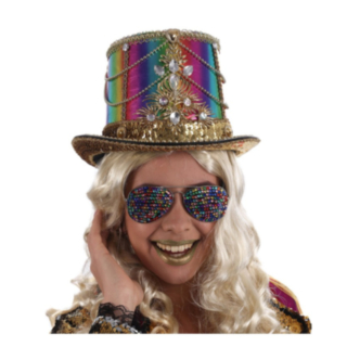 Carnival Hög Hatt Regnbåge