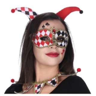 Harlekin Hårband Röd/Svart