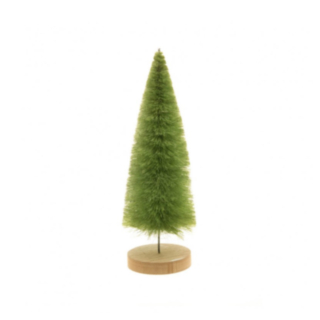 Mini Julgran På Träfot Ljusgrön