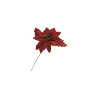 Konstgjord Poinsettia På Stjälk Vinröd