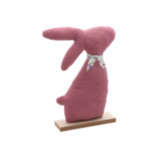 Velour Stående Påskhare Rosa