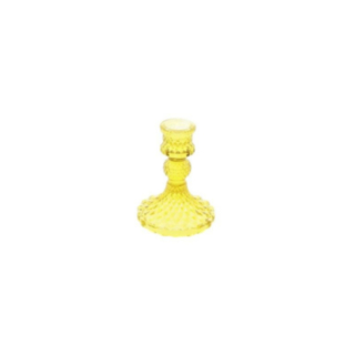 Antik Glasljusstake Gul