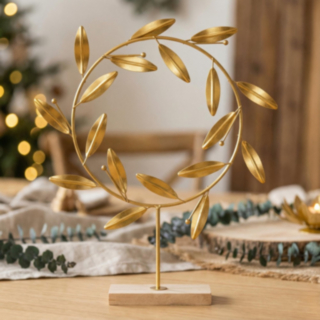 Olivkvist Krans På Fot Guld