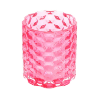 Fasetterad Glas Värmeljushållare Rosa