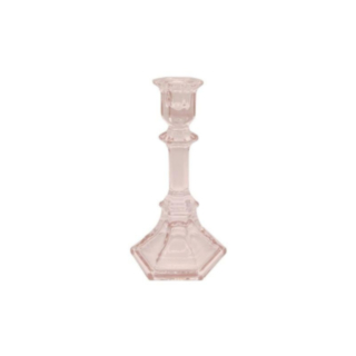 Glas Ljusstake Blekrosa