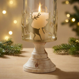 Ren Glas Ljusstake Guld