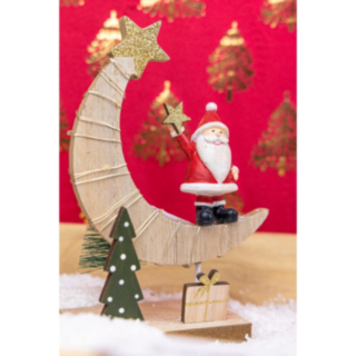 Jultomte På Måne Trädekoration